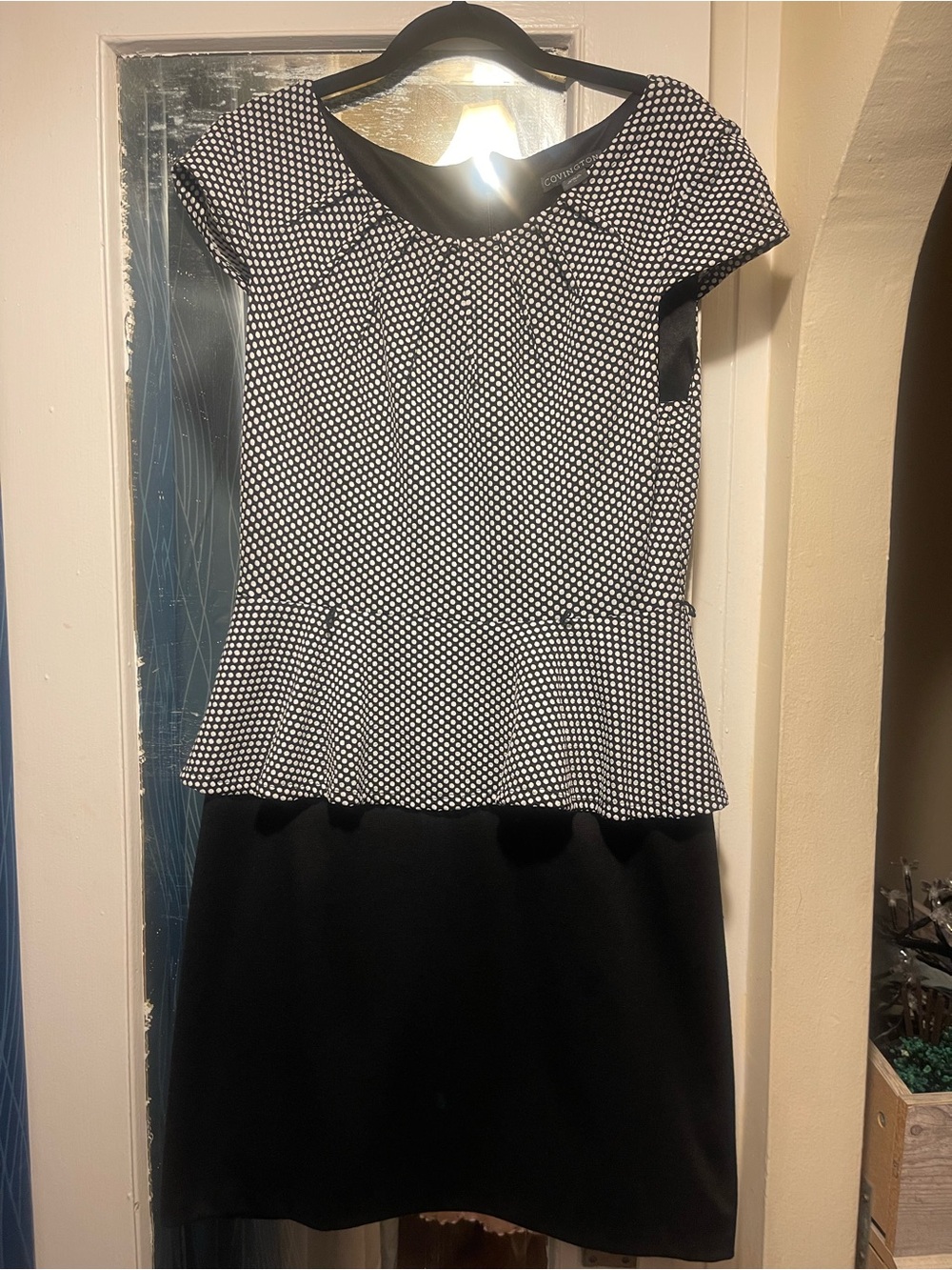 Black & White Polka Dot Peplum Dress